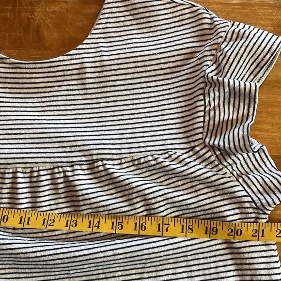 ASOS cotton blend stripes blue white flutter sleeve v- back mini dress size 6 - Picture 6 of 7